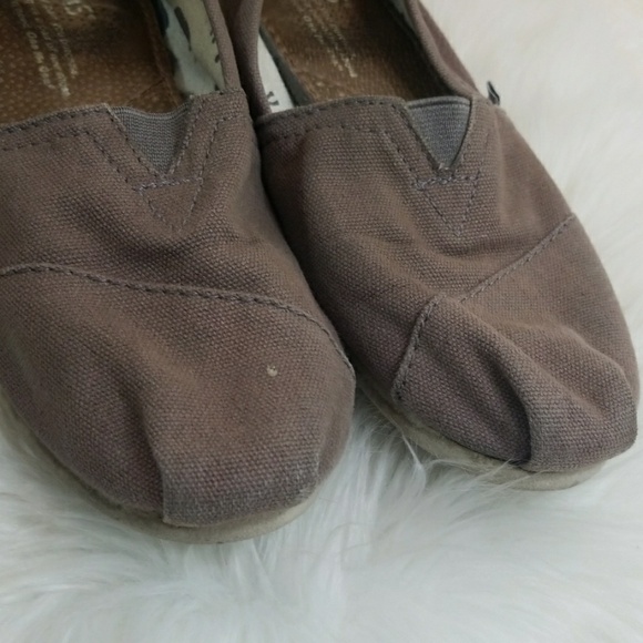 Toms slip on flats gray boat shoes canvas size 6.5 - Picture 2 of 6
